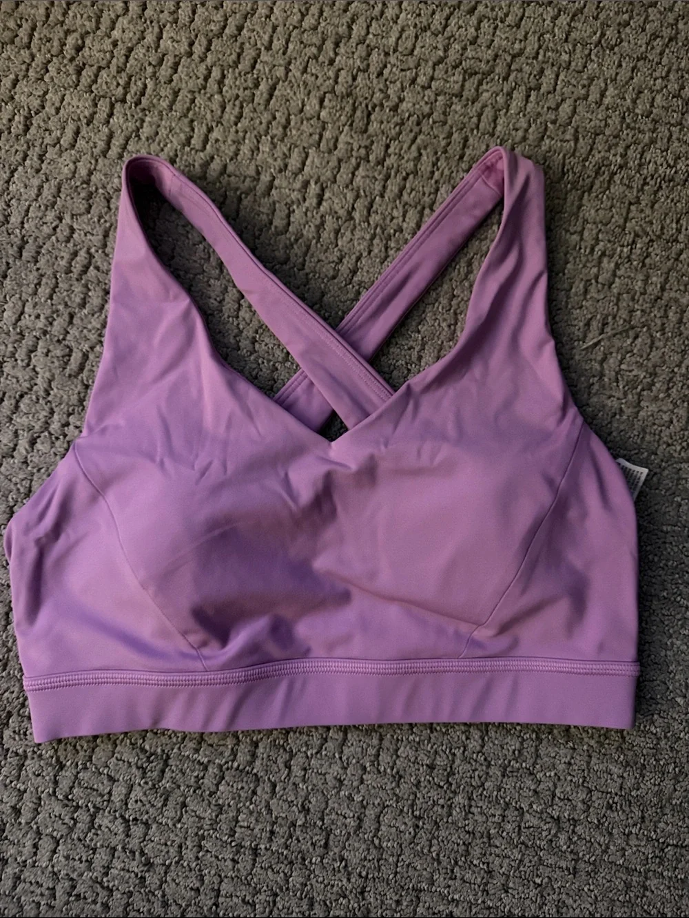 Lavender Cross-Back Sports Bralette